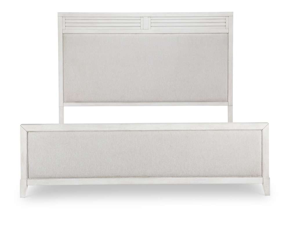 Legacy Classic Furniture - Edgewater Sand Dollar Complete Upholstered Bed Queen 50 White Finish - 1313-4205K veiw 4