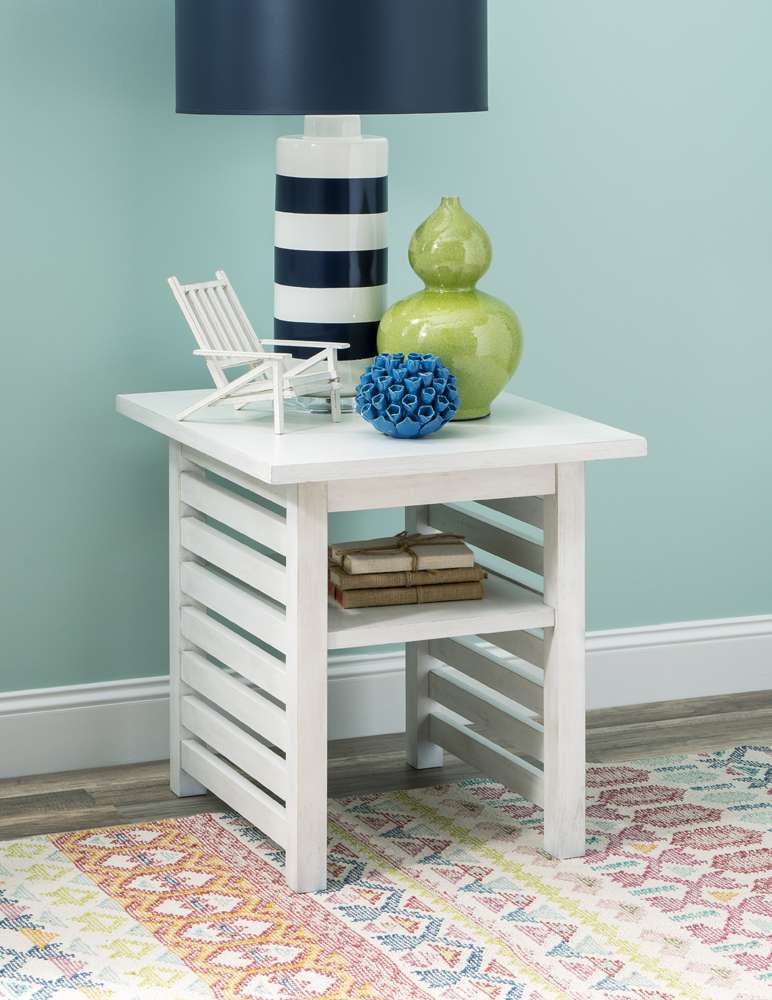 Legacy Classic Furniture - Edgewater Sand Dollar Square End Table White Finish - 1313-107 veiw 2