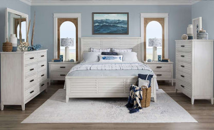 Legacy Classic Furniture - Edgewater Sand Dollar Complete Panel Bed Cal King 60 White Finish - 1313-4107K veiw 5