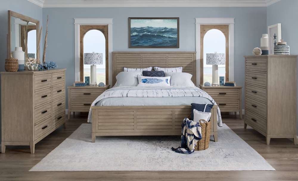 Legacy Classic Furniture - Edgewater Soft Sand Complete Panel Bed Cal King 60 Wood Finish - 1310-4107K veiw 4