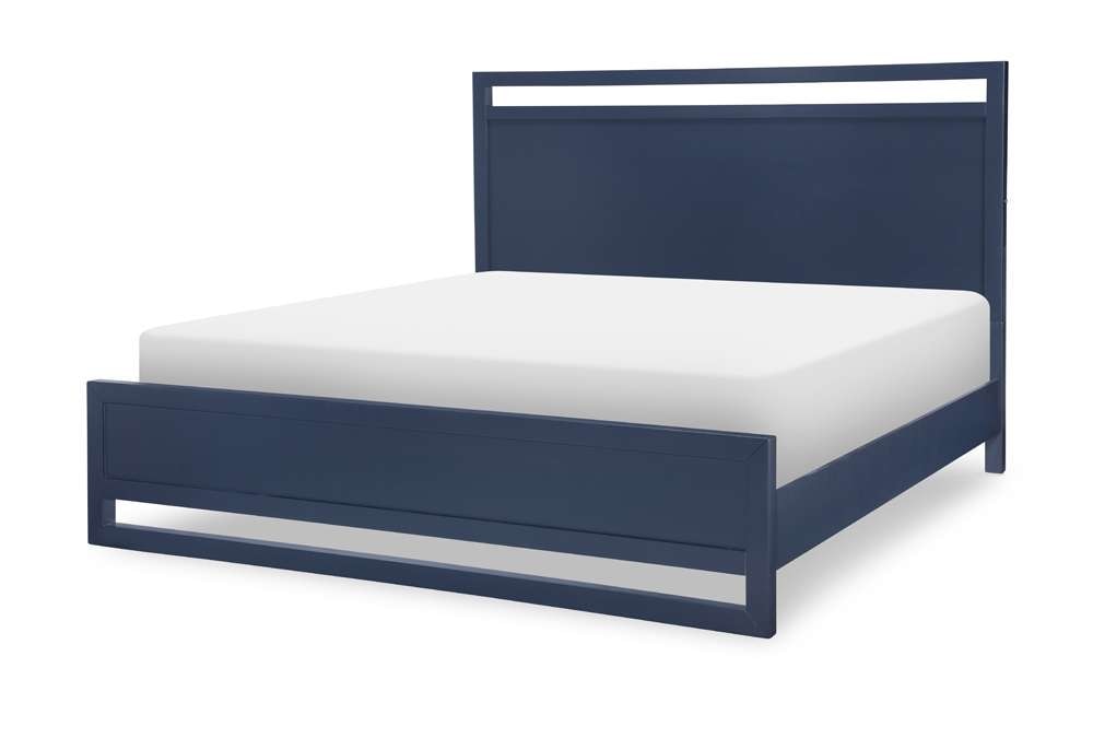 Legacy Classic Furniture - Summerland Inkwell Complete Panel Bed Ca King 60 Blue Finish - 1162-4107K veiw 1