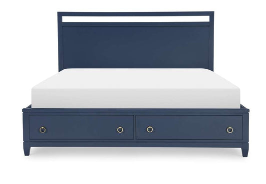 Legacy Classic Furniture - Summerland Inkwell Complete Panel Bed W Storage Ca King 60 Blue Finish - 1162-4137K veiw 2