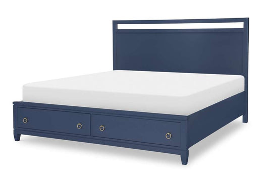 Legacy Classic Furniture - Summerland Inkwell Complete Panel Bed W Storage King 66 Blue Finish - 1162-4136K veiw 1