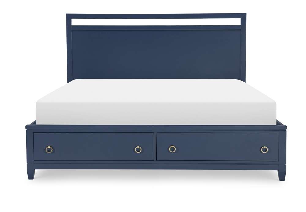 Legacy Classic Furniture - Summerland Inkwell Complete Panel Bed W Storage King 66 Blue Finish - 1162-4136K veiw 2