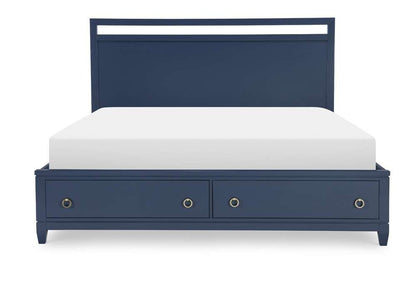 Legacy Classic Furniture - Summerland Inkwell Complete Panel Bed W Storage King 66 Blue Finish - 1162-4136K veiw 2