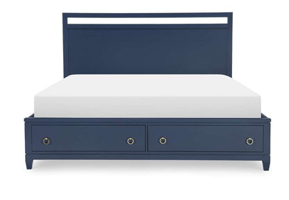 Legacy Classic Furniture - Summerland Inkwell Complete Panel Bed W Storage Queen 50 Blue Finish - 1162-4135K veiw 3