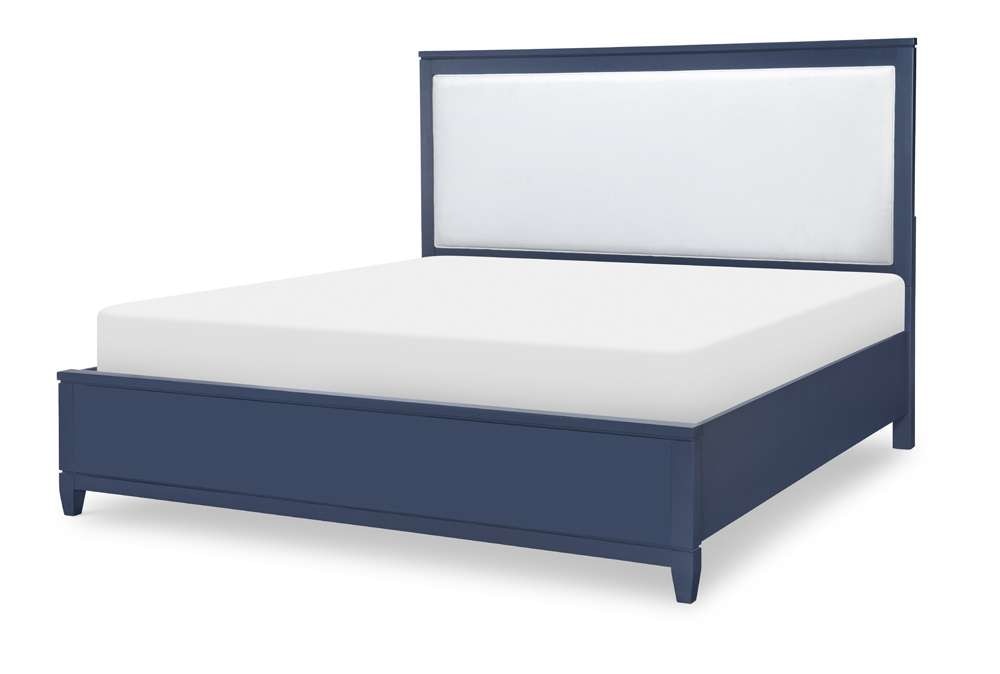Legacy Classic Furniture - Summerland Inkwell Complete Upholstered Bed Ca King 60 Blue Finish - 1162-4207K view 1