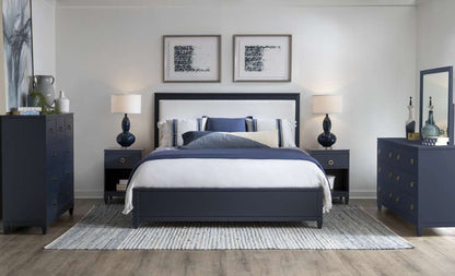 Legacy Classic Furniture - Summerland Inkwell Complete Upholstered Bed Ca King 60 Blue Finish - 1162-4207K veiw 2