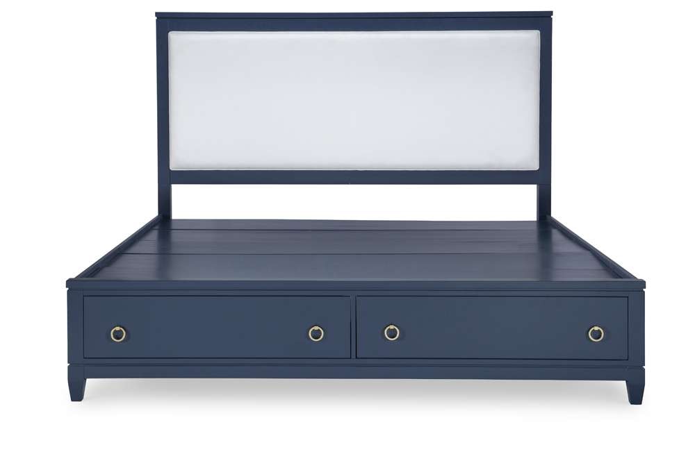 Legacy Classic Furniture - Summerland Inkwell Complete Upholstered Bed W Storage Queen 50 Blue Finish - 1162-4235K view 6