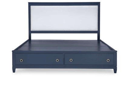 Legacy Classic Furniture - Summerland Inkwell Complete Upholstered Bed W Storage Queen 50 Blue Finish - 1162-4235K view 6