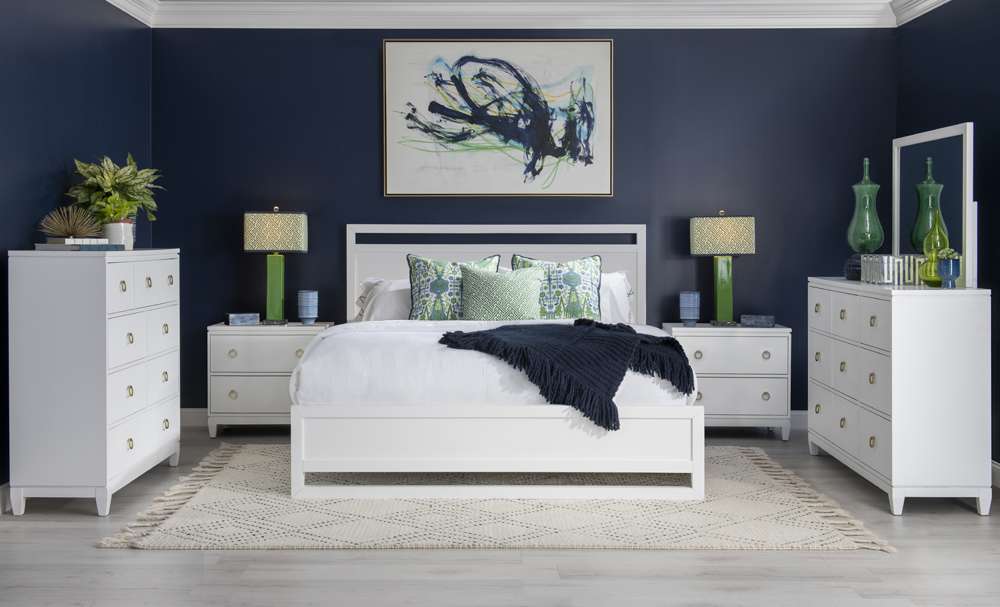 Legacy Classic Furniture - Summerland White Complete Panel Bed Queen 50 White Finish - 1160-4105K veiw 3