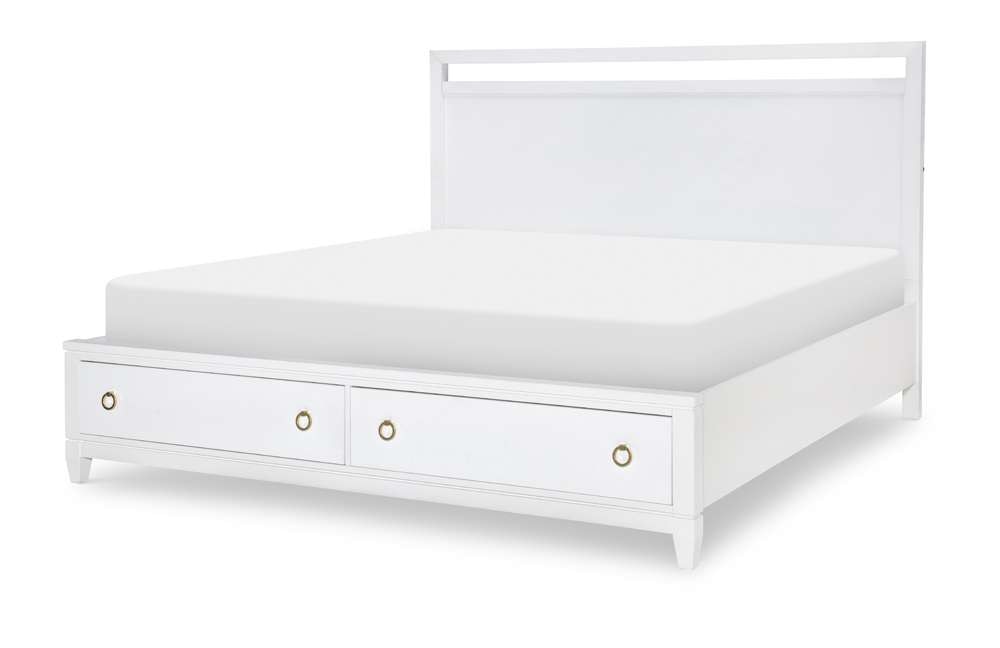 Legacy Classic Furniture - Summerland White Complete Panel Bed W Storage Ca King White Finish 60 - 1160-4137K veiw 1