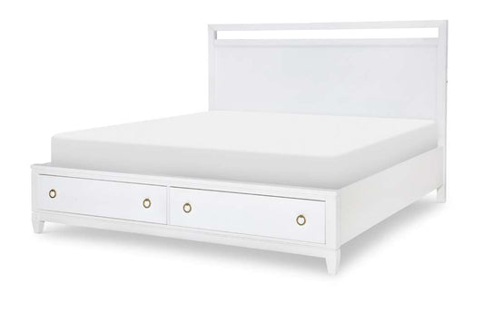 Legacy Classic Furniture - Summerland White Complete Panel Bed W Storage Ca King White Finish 60 - 1160-4137K veiw 1