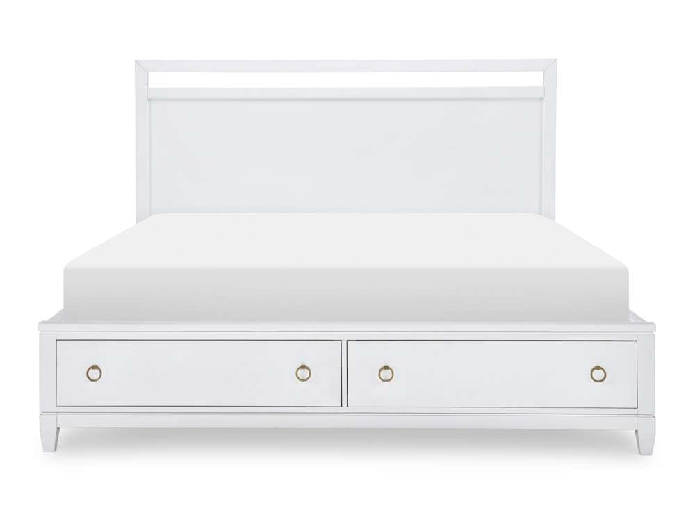 Legacy Classic Furniture - Summerland White Complete Panel Bed W Storage King 66 White Finish - 1160-4136K veiw 3