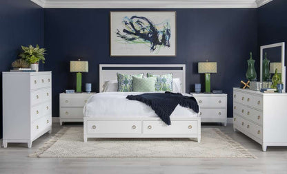 Legacy Classic Furniture - Summerland White Complete Panel Bed W Storage King 66 White Finish - 1160-4136K veiw 4