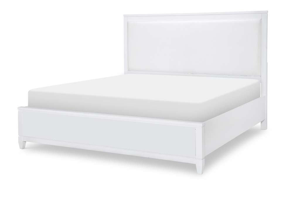Legacy Classic Furniture - Summerland White Complete Upholstered Bed King 66 White Finish - 1160-4206K veiw 1