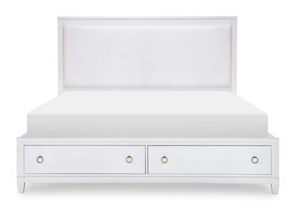 Legacy Classic Furniture - Summerland White Complete Upholstered Bed W Storage King 60 White Finish - 1160-4237K veiw 4
