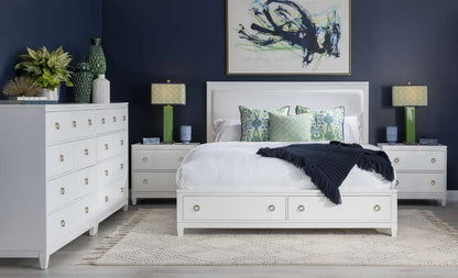 Legacy Classic Furniture - Summerland White Complete Upholstered Bed W Storage Queen 50 White Finish - 1160-4235K veiw 3