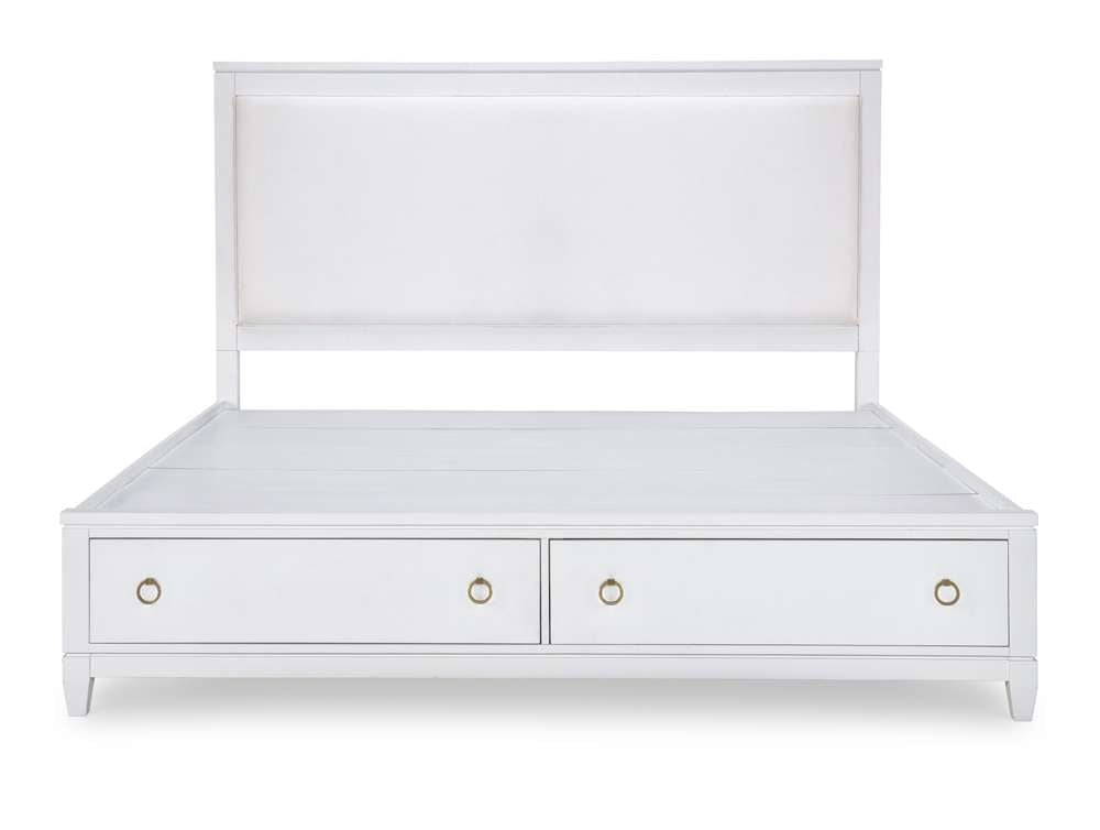 Legacy Classic Furniture - Summerland White Complete Upholstered Bed W Storage Queen 50 White Finish - 1160-4235K veiw 4