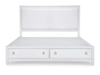 Legacy Classic Furniture - Summerland White Complete Upholstered Bed W Storage Queen 50 White Finish - 1160-4235K veiw 4
