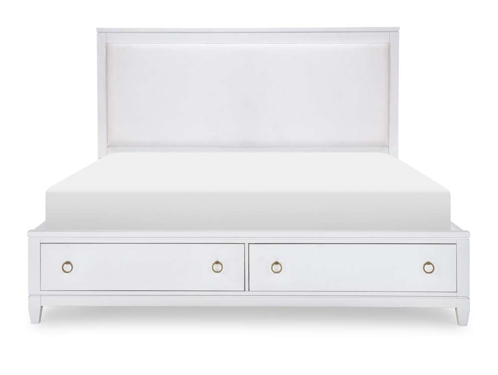 Legacy Classic Furniture - Summerland White Complete Upholstered Bed W Storage Queen 50 White Finish - 1160-4235K veiw 5