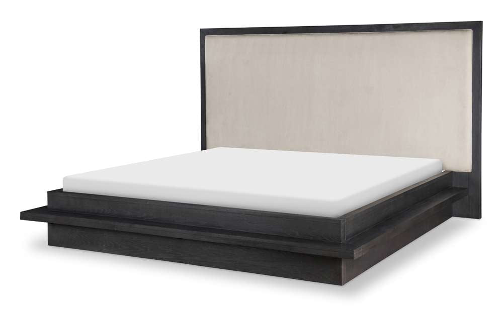 Legacy Classic Furniture - Westwood Dark Complete Upholstered Bed K 6/6 Dark Oak Finish - 1731-4206K veiw 1