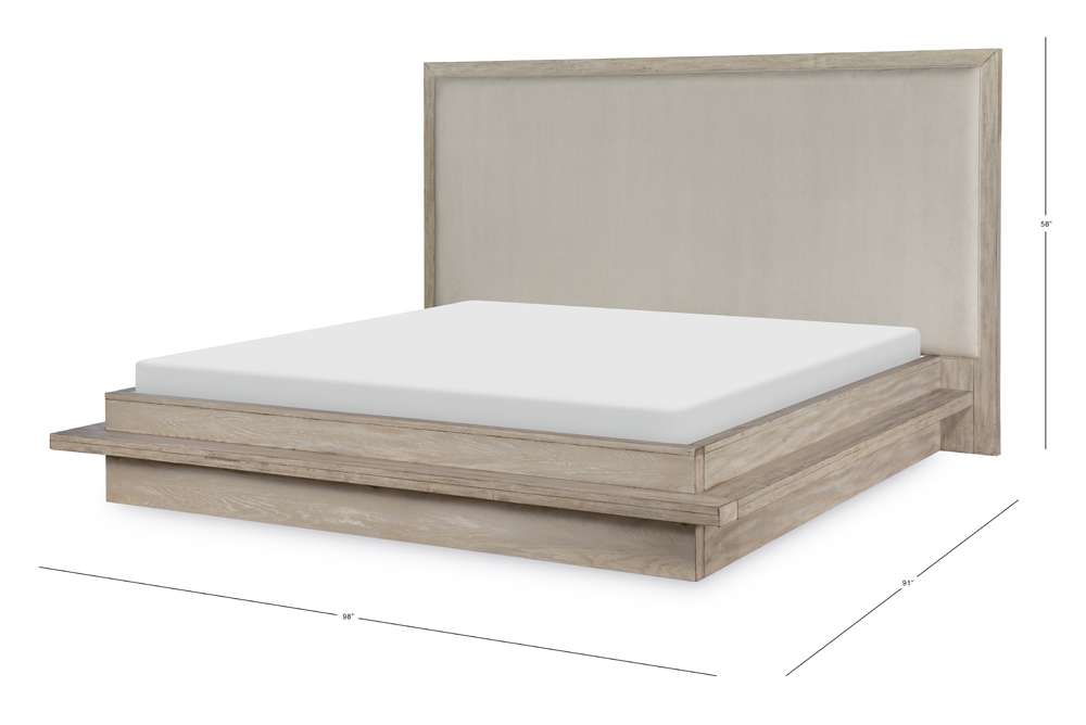 Legacy Classic Furniture - Westwood Light Complete Uph Bed King 6/6 Light Oak Finish - 1732-4206K veiw 3