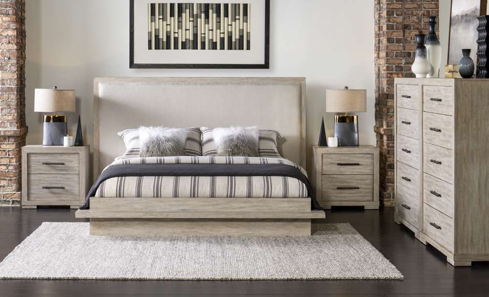 Legacy Classic Furniture - Westwood Light Complete Uph Bed King 6/6 Light Oak Finish - 1732-4206K veiw 5