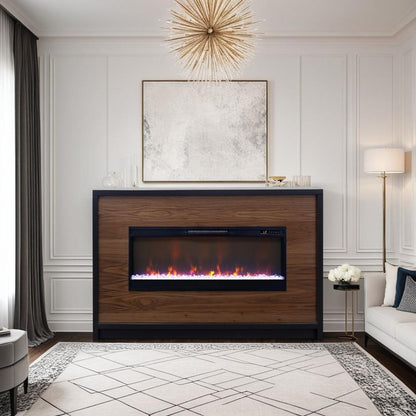 Legends Furniture - Aria 62 inch Fireplace Mantel in Black and Walnut - AR5480.SLS veiw 5