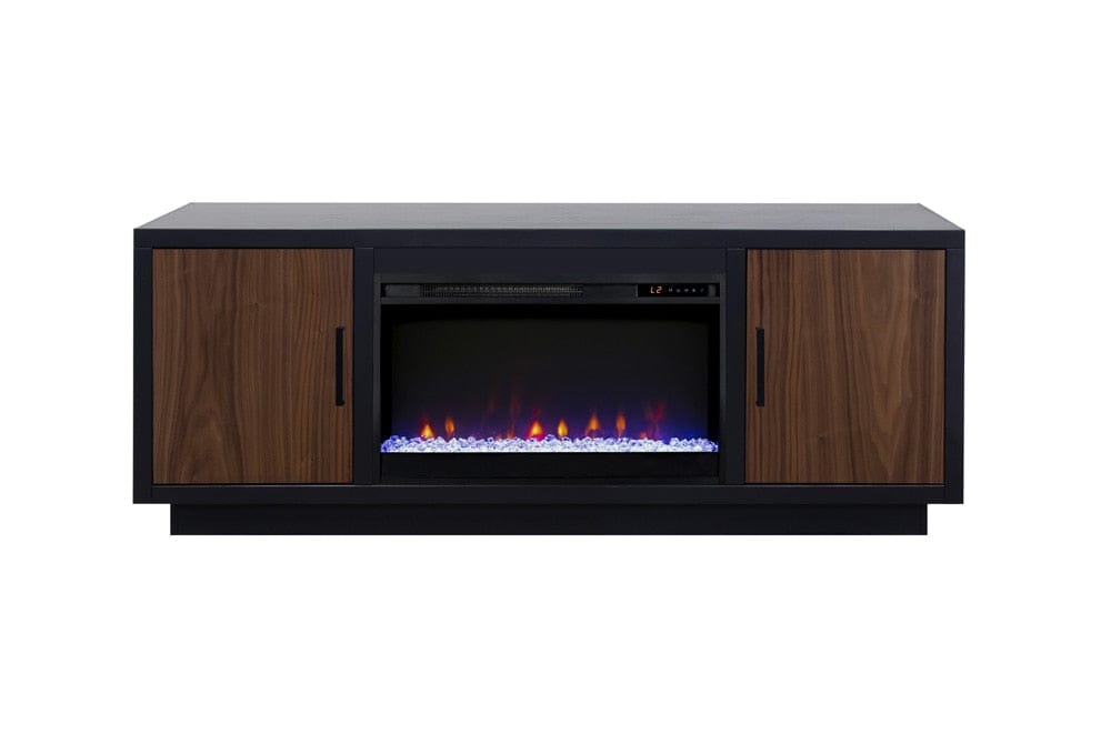 Legends Furniture - Aria 66 inch Fireplace TV Stand for TVs up to 80 inches in Black and Walnut - AR5210.SLS veiw 1