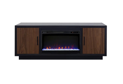 Legends Furniture - Aria 66 inch Fireplace TV Stand for TVs up to 80 inches in Black and Walnut - AR5210.SLS veiw 1