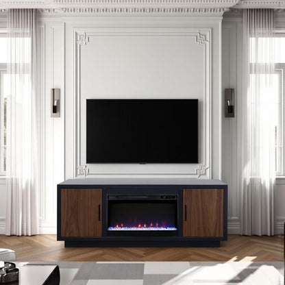 Legends Furniture - Aria 66 inch Fireplace TV Stand for TVs up to 80 inches in Black and Walnut - AR5210.SLS veiw 6