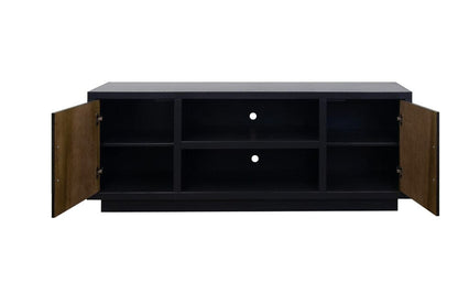 Legends Furniture - Aria 66 inch TV Stand for TVs up to 80 inches in Black and Walnut - AR1210.SLS veiw 3
