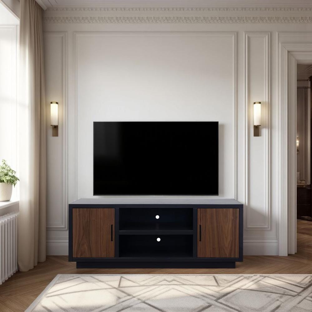 Legends Furniture - Aria 66 inch TV Stand for TVs up to 80 inches in Black and Walnut - AR1210.SLS veiw 6