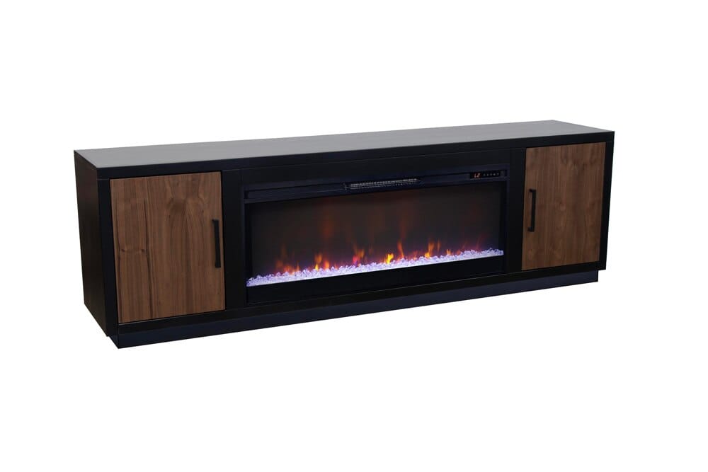 Legends Furniture - Aria 83 inch Fireplace TV Stand for TVs up to 95 inches in Black and Walnut - AR5410.SLS veiw 2