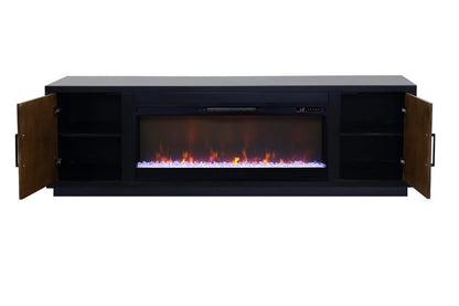 Legends Furniture - Aria 83 inch Fireplace TV Stand for TVs up to 95 inches in Black and Walnut - AR5410.SLS veiw 3