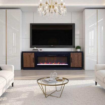 Legends Furniture - Aria 83 inch Fireplace TV Stand for TVs up to 95 inches in Black and Walnut - AR5410.SLS veiw 6