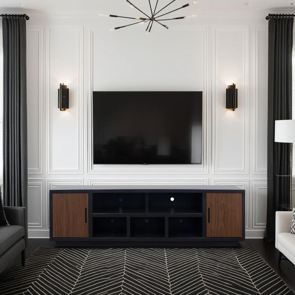 Legends Furniture - Aria 85 inch TV Stand for TVs up to 95 inches in Black and Walnut - AR1211.SLS veiw 6