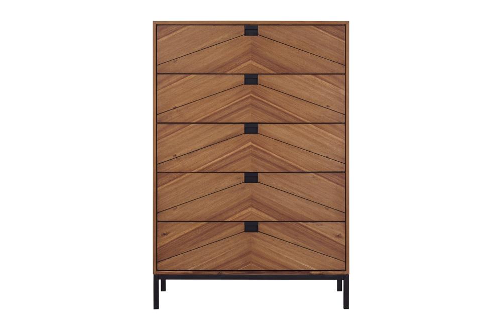 Legends Furniture - Astoria Five Drawer Chest in Natural Herringbone - ZAST-7016 veiw 2