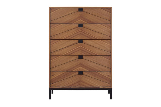 Legends Furniture - Astoria Five Drawer Chest in Natural Herringbone - ZAST-7016 veiw 2
