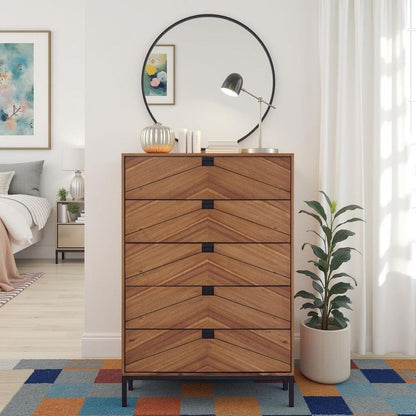 Legends Furniture - Astoria Five Drawer Chest in Natural Herringbone - ZAST-7016 veiw 6