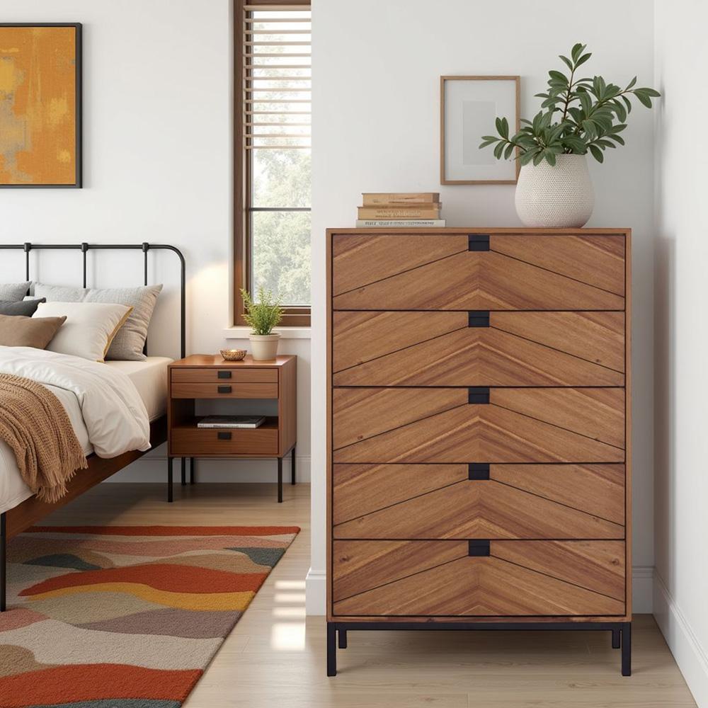 Legends Furniture - Astoria Five Drawer Chest in Natural Herringbone - ZAST-7016 veiw 7