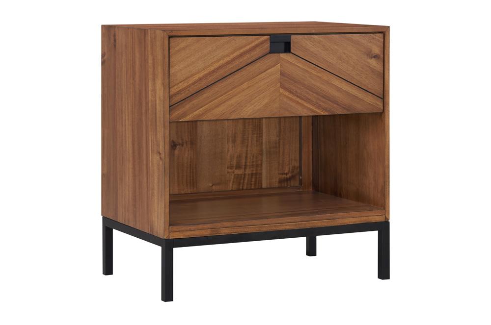 Legends Furniture - Astoria One Drawer Nightstand in Natural Herringbone - ZAST-7015 veiw 1