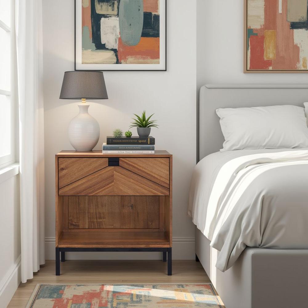 Legends Furniture - Astoria One Drawer Nightstand in Natural Herringbone - ZAST-7015 veiw 5