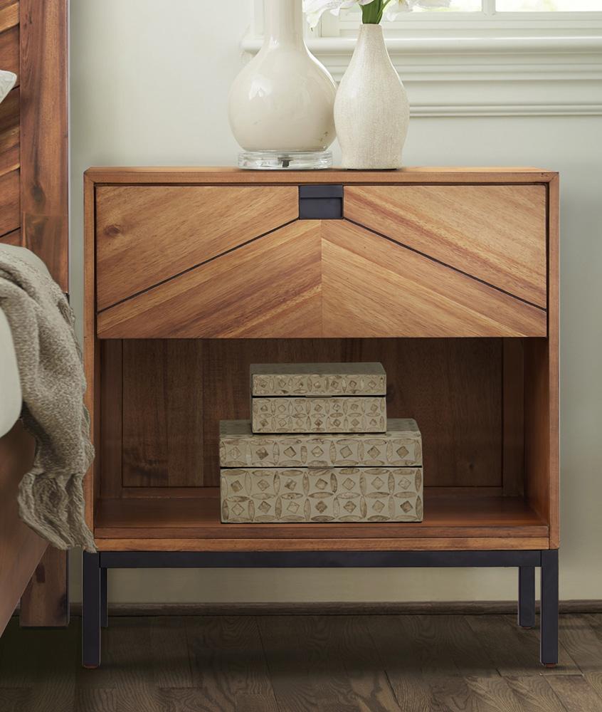 Legends Furniture - Astoria One Drawer Nightstand in Natural Herringbone - ZAST-7015 veiw 6