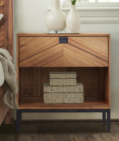 Legends Furniture - Astoria One Drawer Nightstand in Natural Herringbone - ZAST-7015 veiw 6
