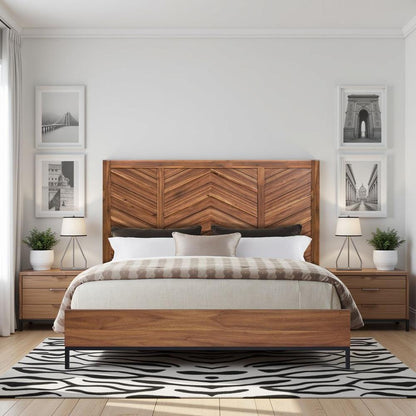 Legends Furniture - Astoria Queen Platform Bed in Natural Herringbone - ZAST-7000QG veiw 7