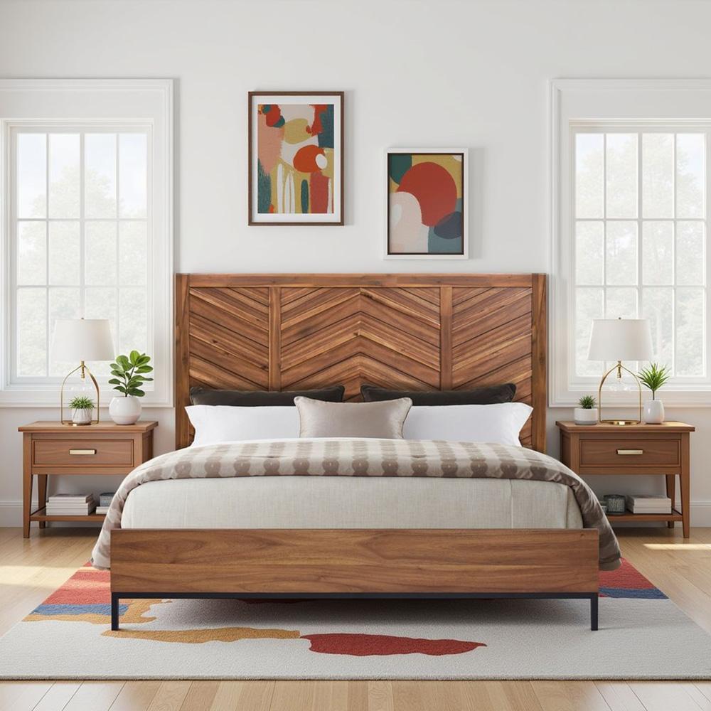 Legends Furniture - Astoria Queen Platform Bed in Natural Herringbone - ZAST-7000QG veiw 8