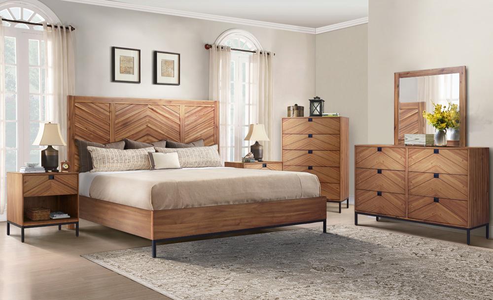 Legends Furniture - Astoria Queen Platform Bed in Natural Herringbone - ZAST-7000QG veiw 9