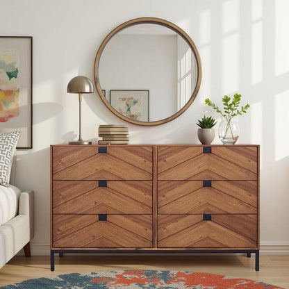 Legends Furniture - Astoria Six Drawer Dresser in Natural Herringbone - ZAST-7013 veiw 8